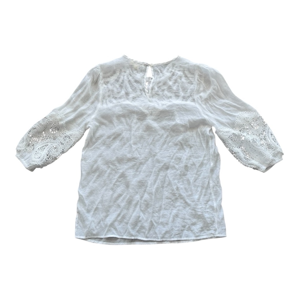 Indigo Rose Women's Lace Top Blouse White Size Medium